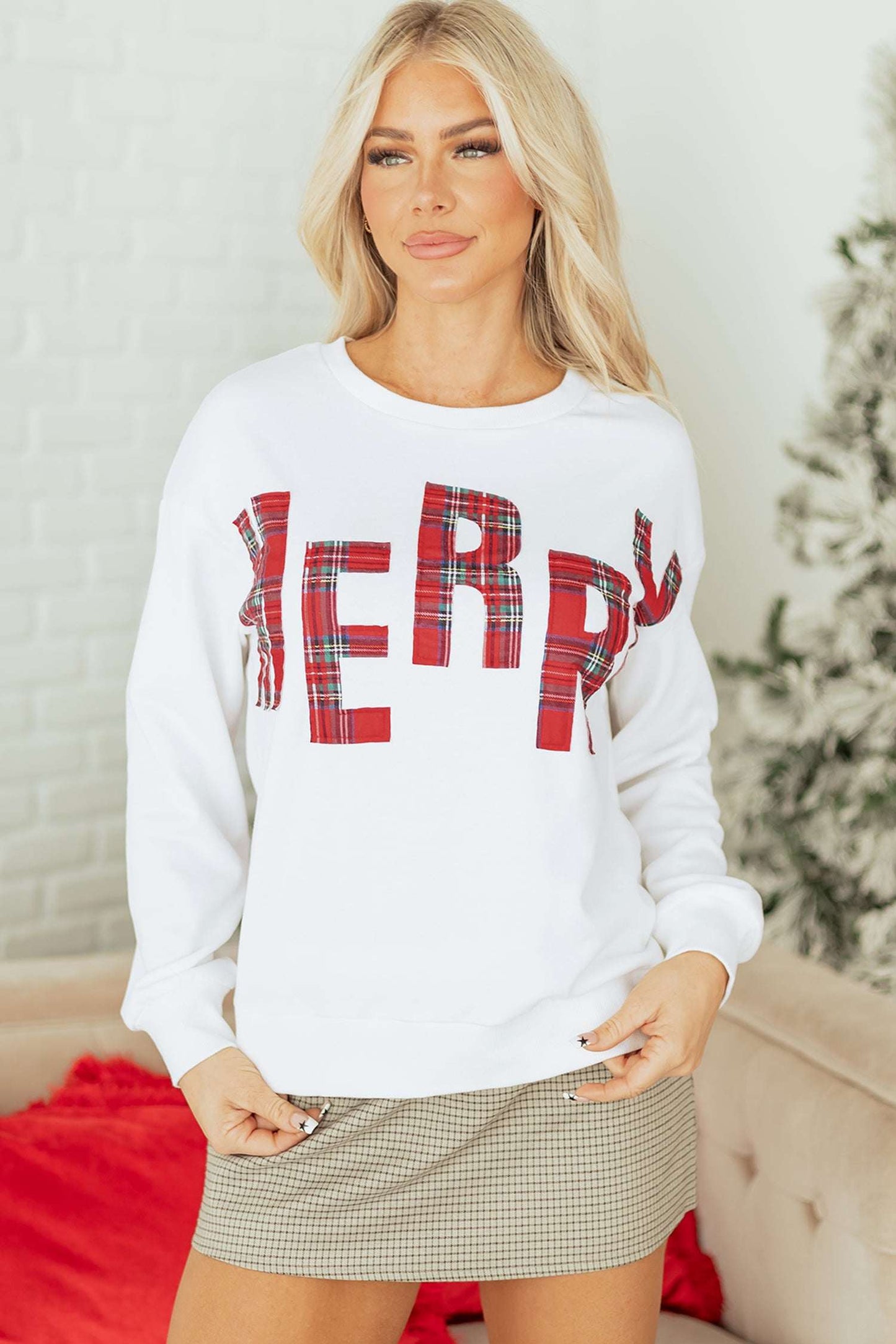 Joanna Merry Christmas Vacation Sweatshirt - White / L - 12/14