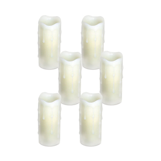 Melrose International LED Dripping Wax Pillar Candles (Set of 6)