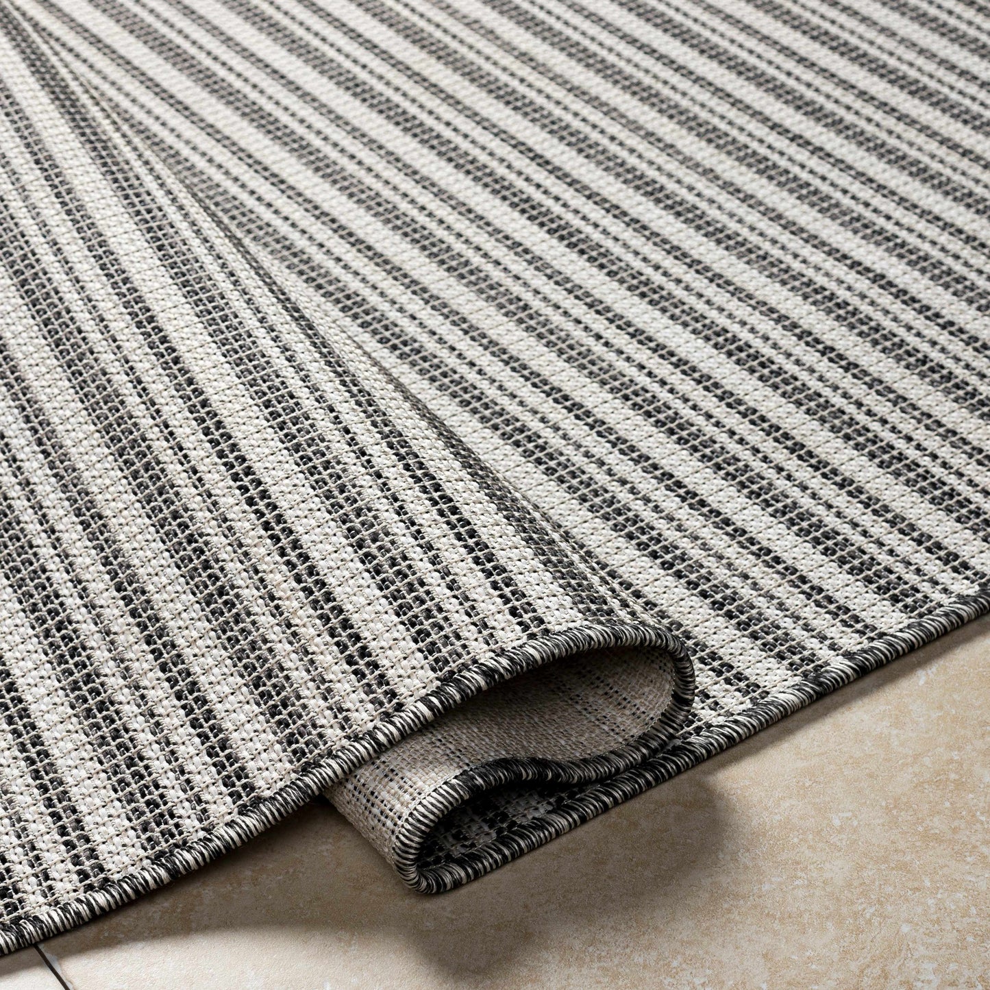 Greg Black Outdoor Area Rug - Clearance
