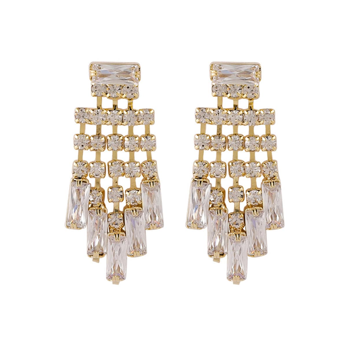 Crystal & Cubic Zirconia Chandelier Drop Earrings