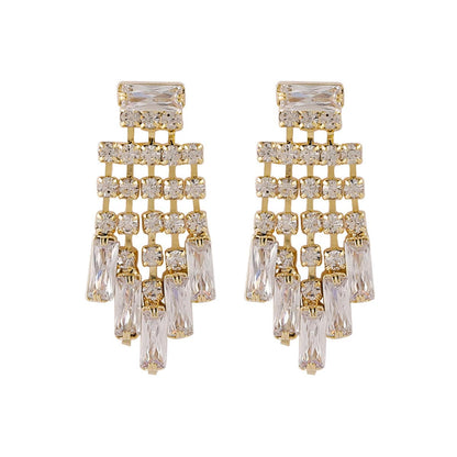 Crystal & Cubic Zirconia Chandelier Drop Earrings