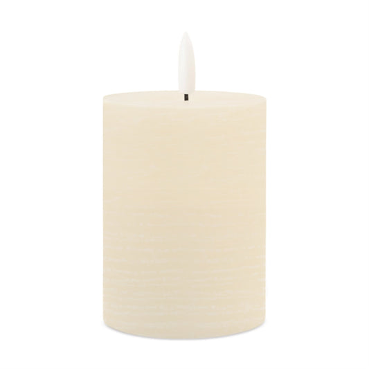 Melrose International FIA Wick Ivory Pillar Candle (Set of 2)
