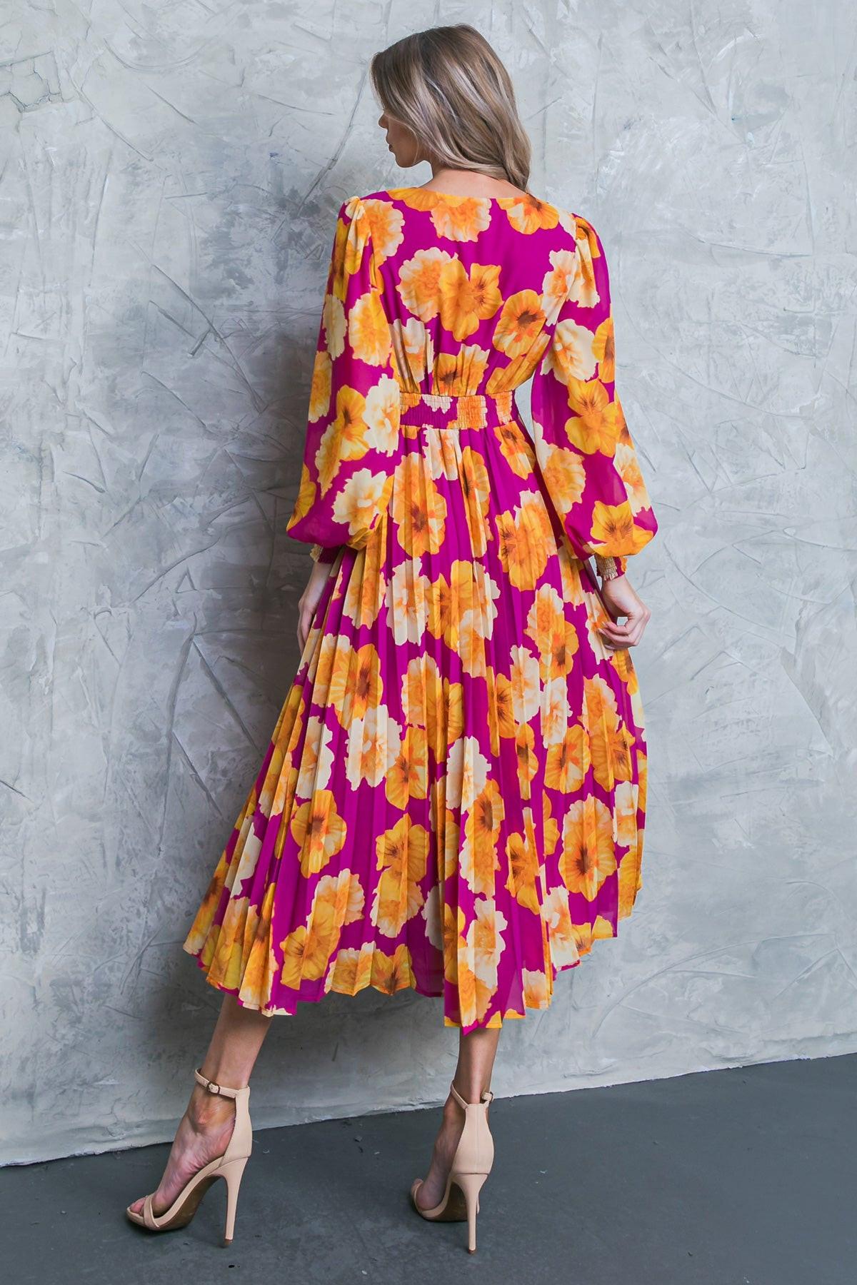 Look at Her Floral Woven Midi Dress