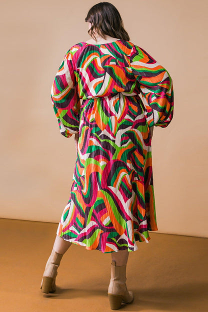Destined to Impress Plisse Midi Dress