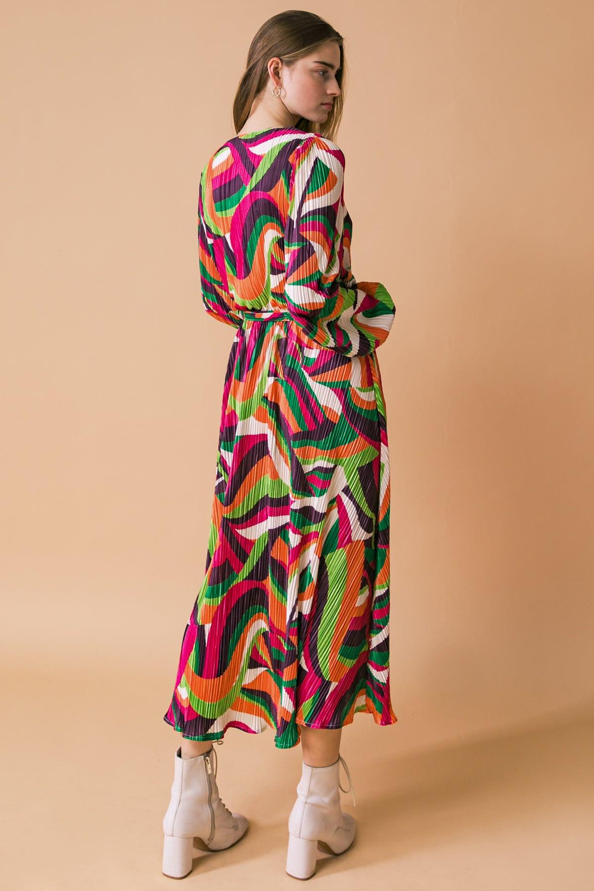 Destined to Impress Plisse Midi Dress