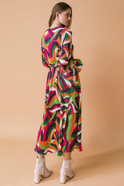 Destined to Impress Plisse Midi Dress