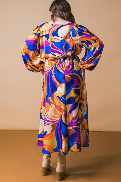 Bold Adventures Woven Satin Midi Dress