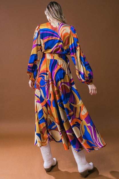Bold Adventures Woven Satin Midi Dress