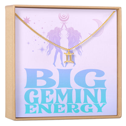 Big Gemini Energy Zodiac Necklace