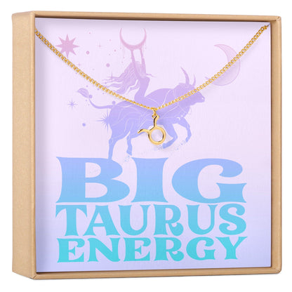 Big Taurus Energy Zodiac Necklace