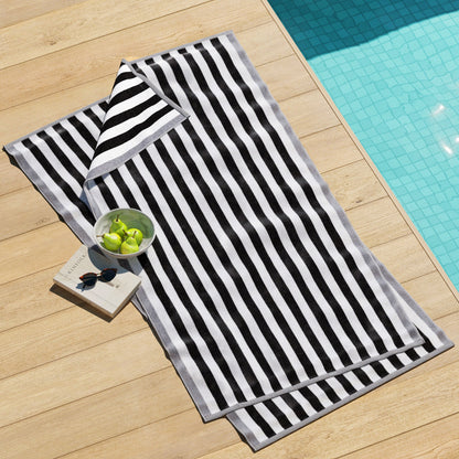 Oversized Striped Border Cabana Beach Towel - Santa Cruz