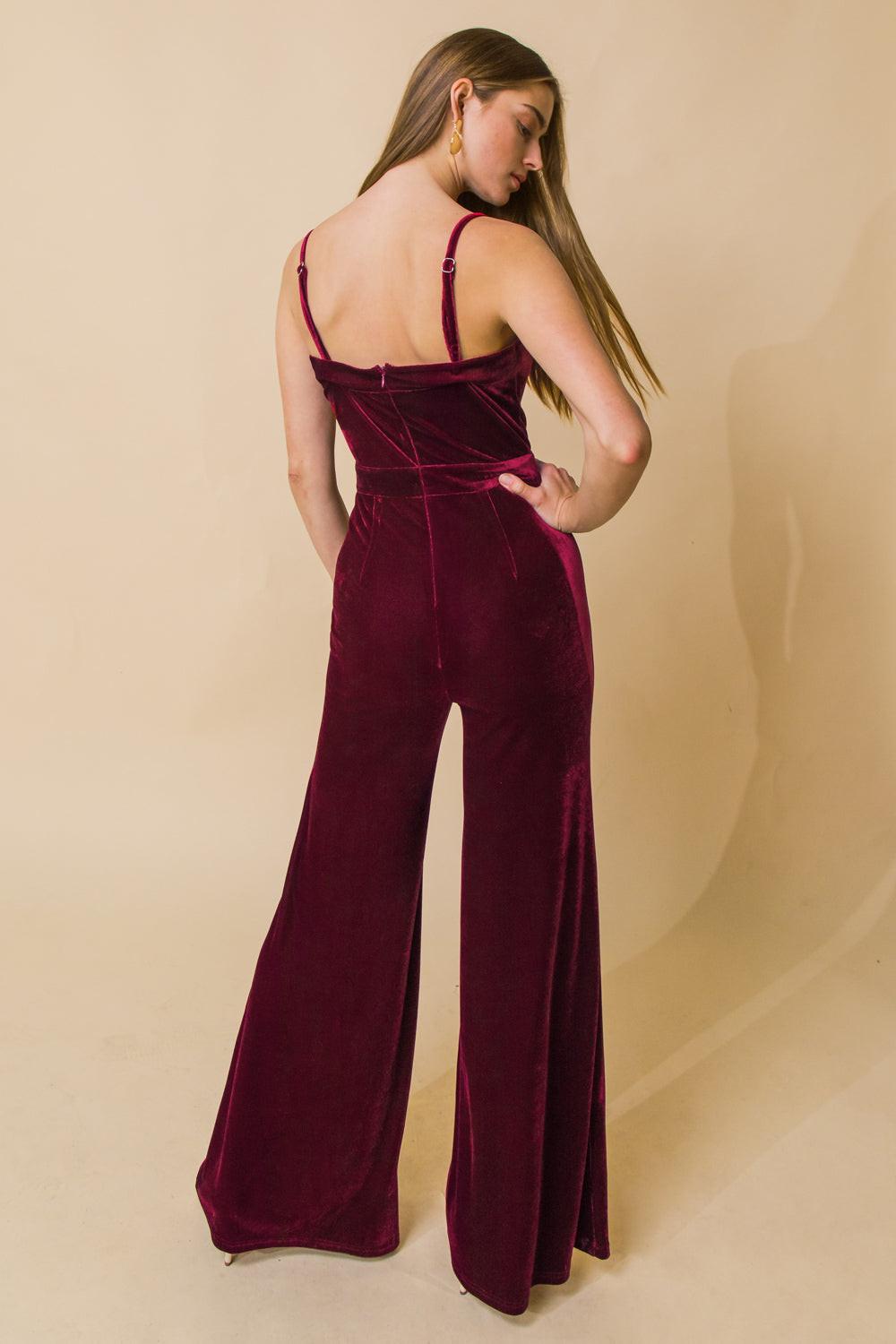 Blow a Kiss Velvet Jumpsuit