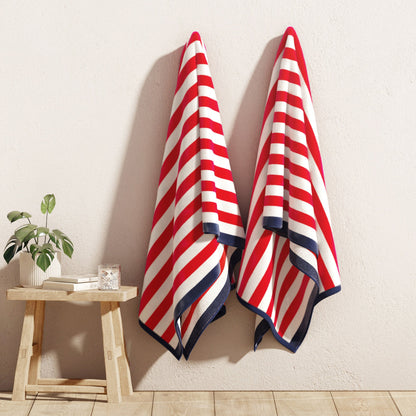 Oversized Striped Border Cabana Beach Towel - Santa Cruz