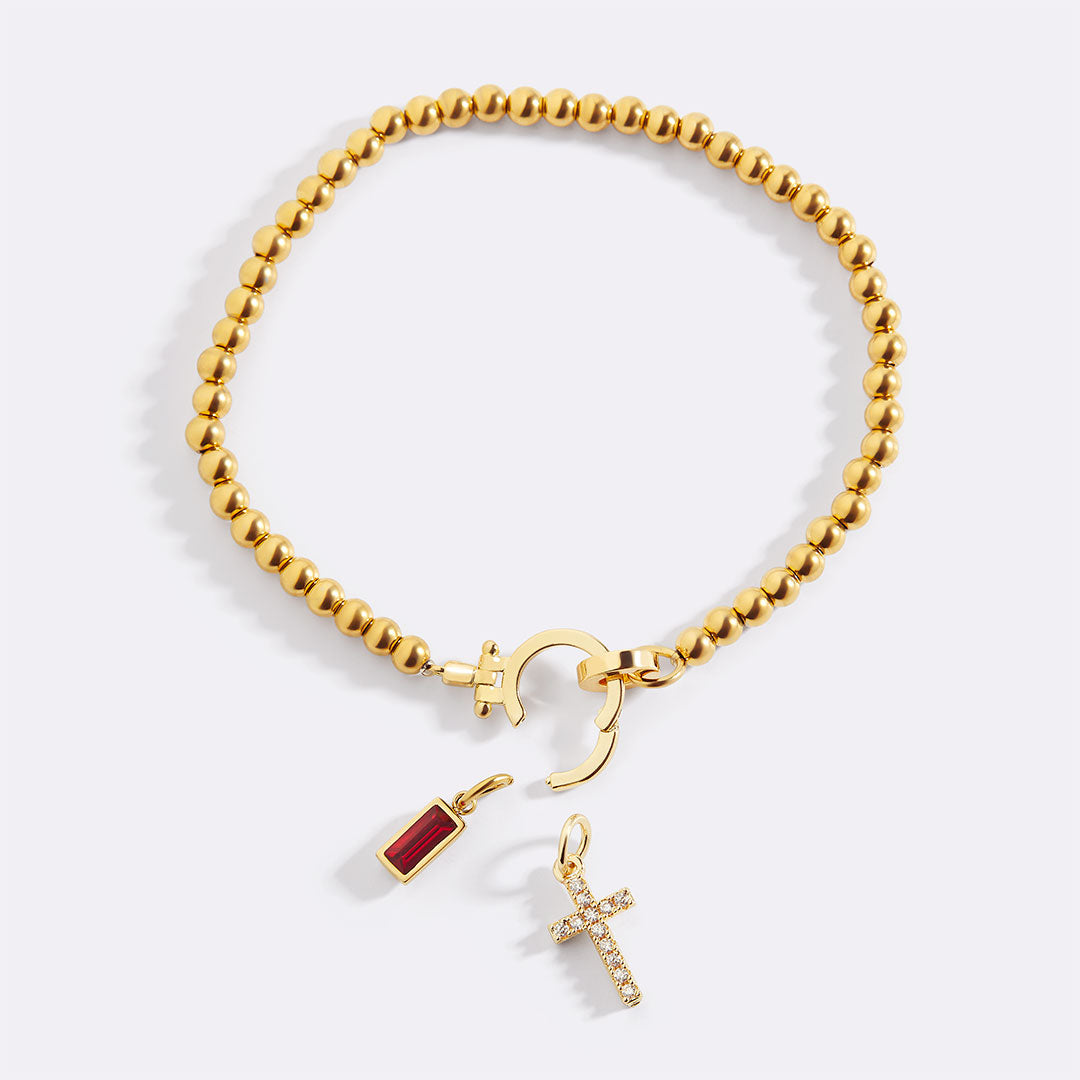Mint & Lily Cross Charm Birthstone Bracelet