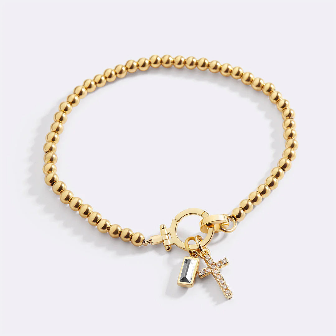 Mint & Lily Cross Charm Birthstone Bracelet