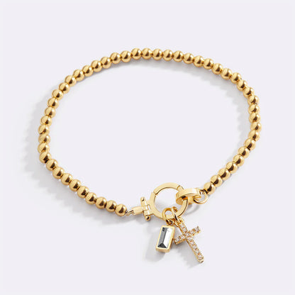 Mint & Lily Cross Charm Birthstone Bracelet