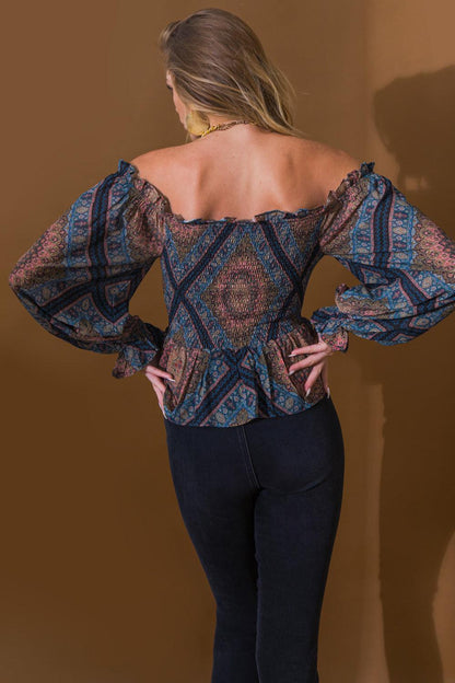 Boho Rainbow Woven Top
