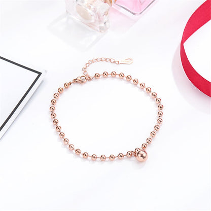 Rose Goldtone Bead Anklet