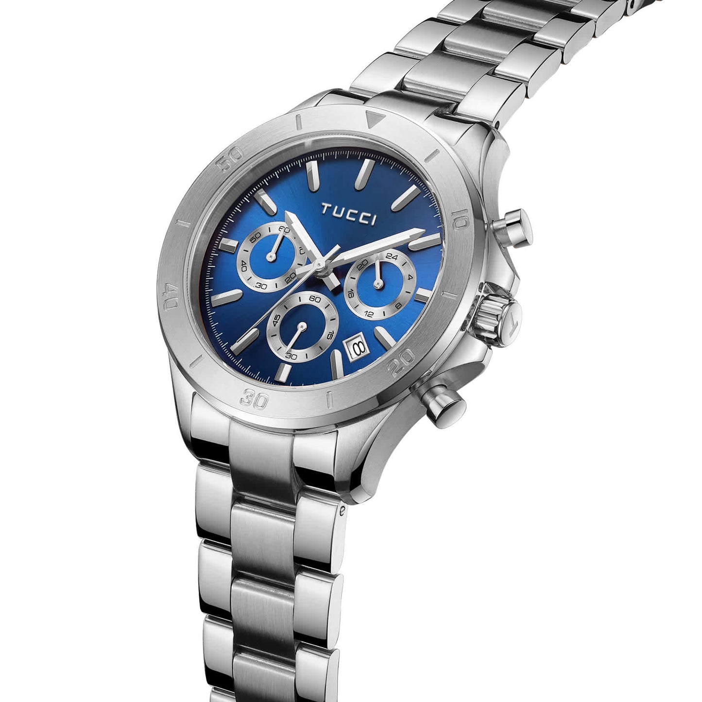 Silver Tone Blue-