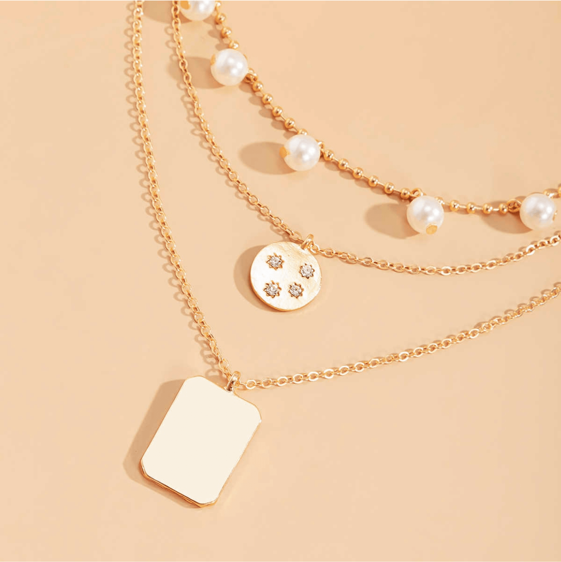Pearl / Clear / Gold-