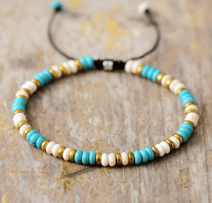 Turquoise, White -