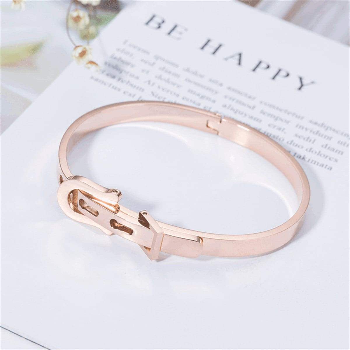 Rose Goldtone Belt Bangle