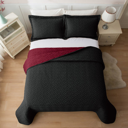 Elegant Comfort 3-Piece Majestic Quilted Reversible Bedspread Coverlet Set
