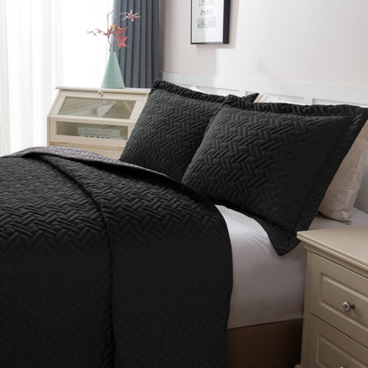 Elegant Comfort 3-Piece Majestic Quilted Reversible Bedspread Coverlet Set