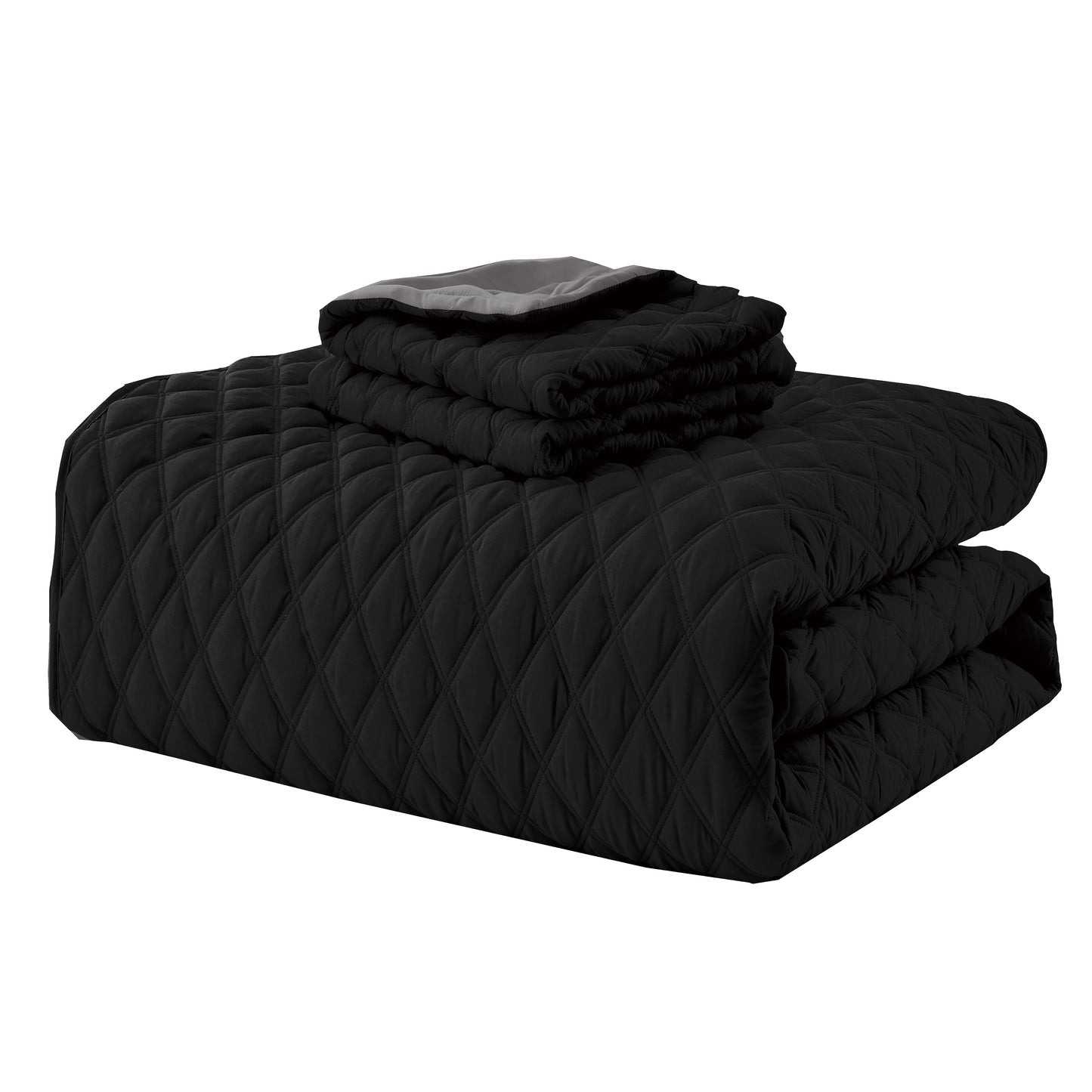 Elegant Comfort 3-Piece Diamond Quilted Reversible Bedspread Coverlet Set
