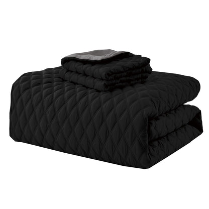 Elegant Comfort 3-Piece Diamond Quilted Reversible Bedspread Coverlet Set