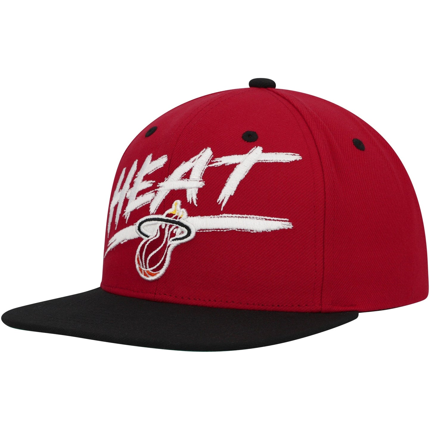 Men's Mitchell & Ness NBA Transcript Snapback Hwc Heat - Red-Black