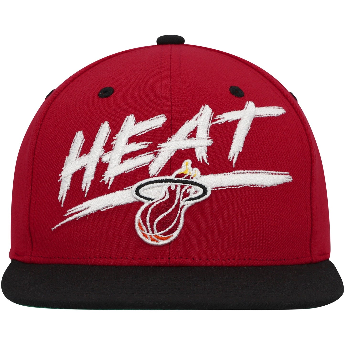Men's Mitchell & Ness NBA Transcript Snapback Hwc Heat - Red-Black