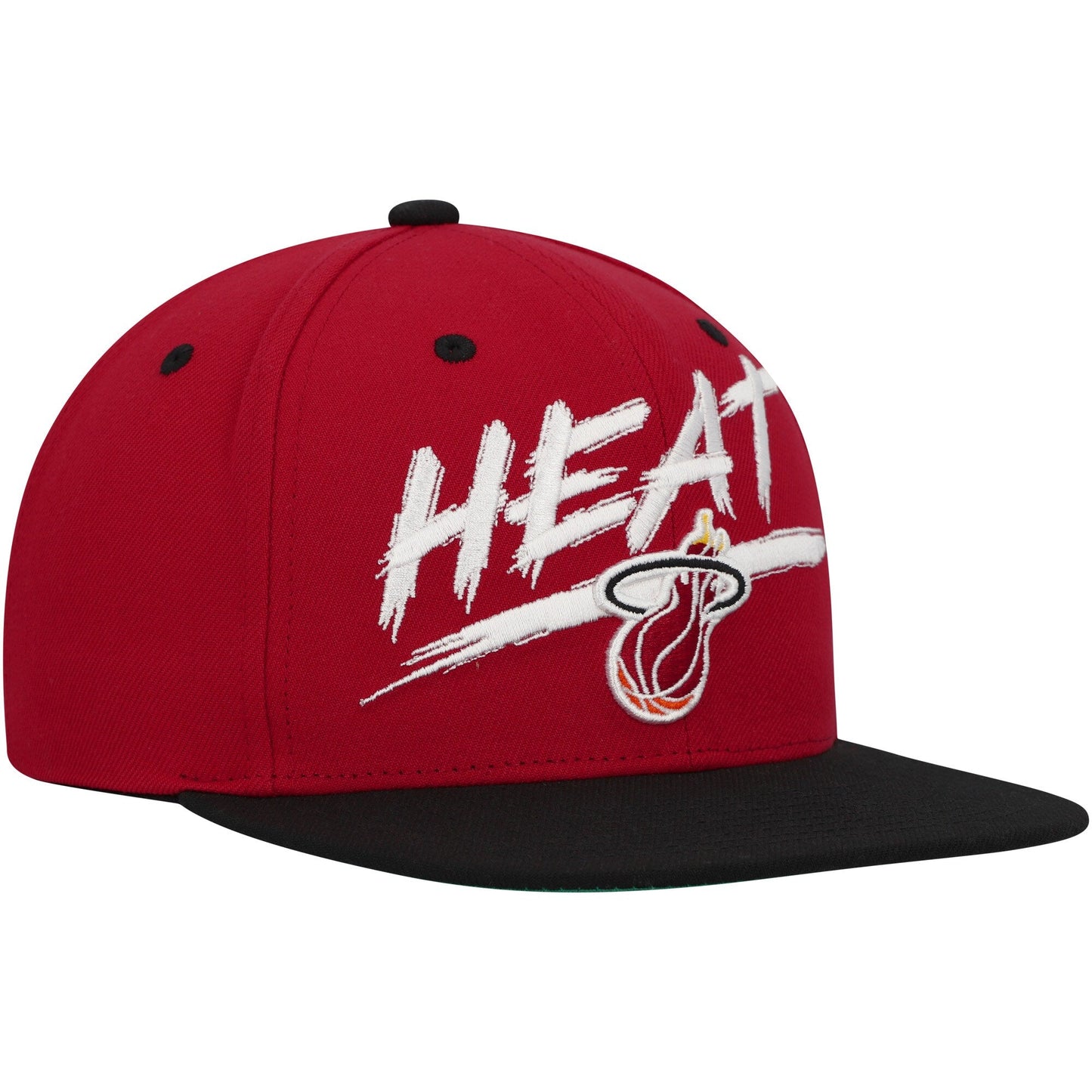 Men's Mitchell & Ness NBA Transcript Snapback Hwc Heat - Red-Black