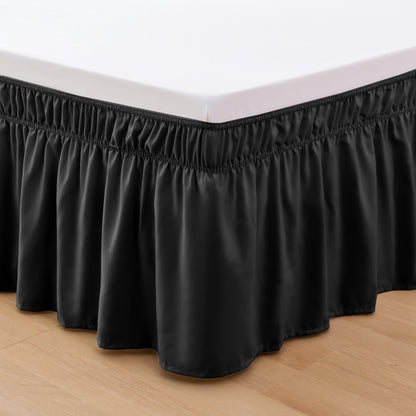Elegant Comfort Ruffle Bed Skirt - Around Style Elastic Bed Wrap - 16 inch Drop