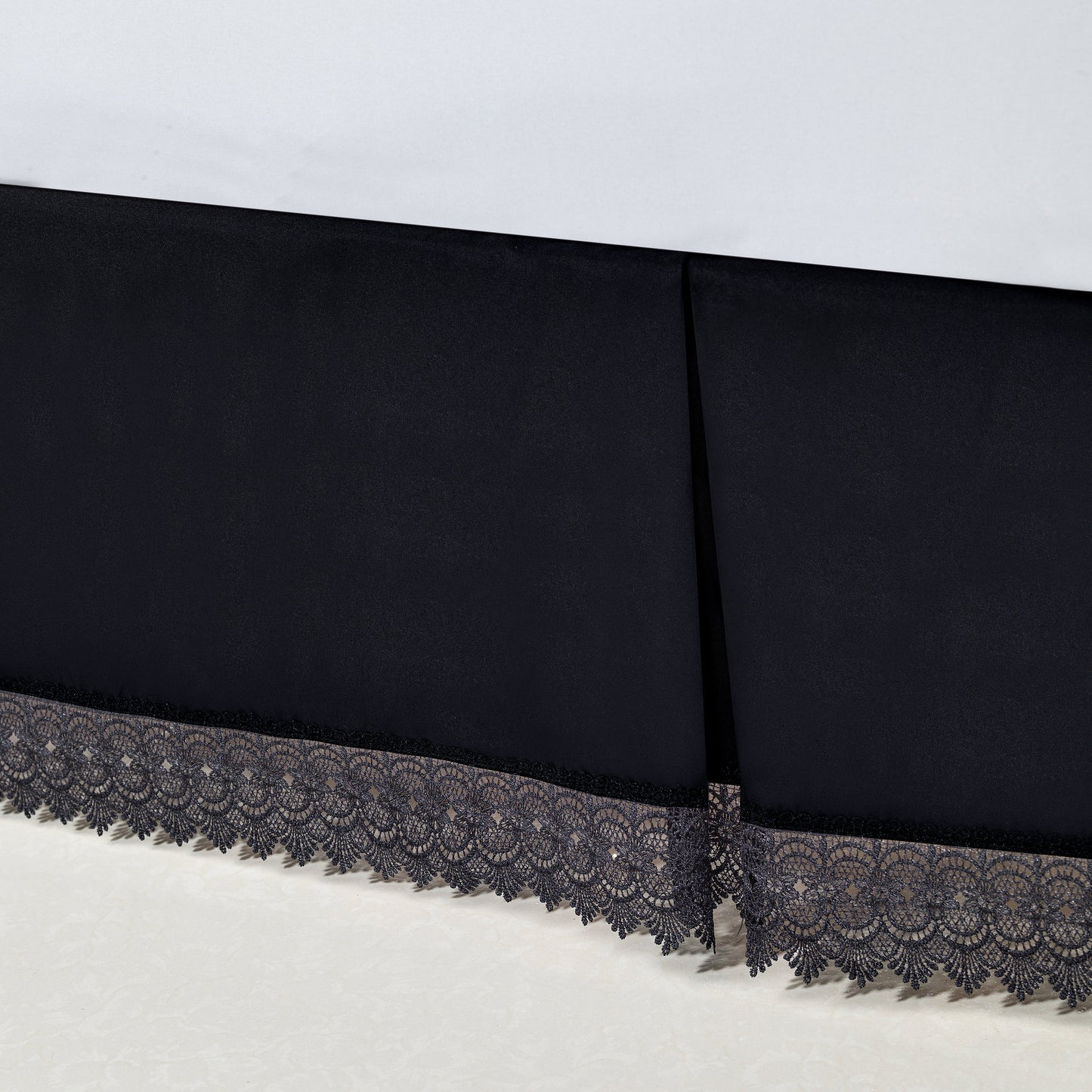 Elegant Comfort Lace Fringe Bed Skirt - 15 inch Drop - Elevate your Bed