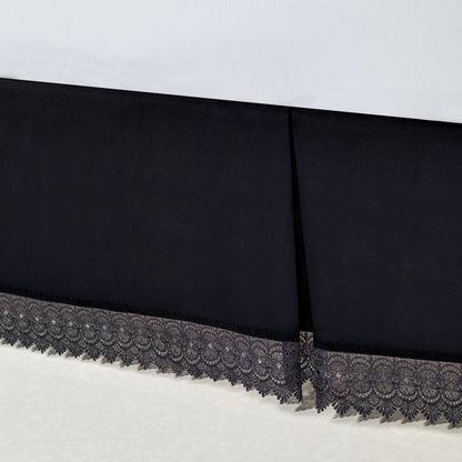 Elegant Comfort Lace Fringe Bed Skirt - 15 inch Drop - Elevate your Bed
