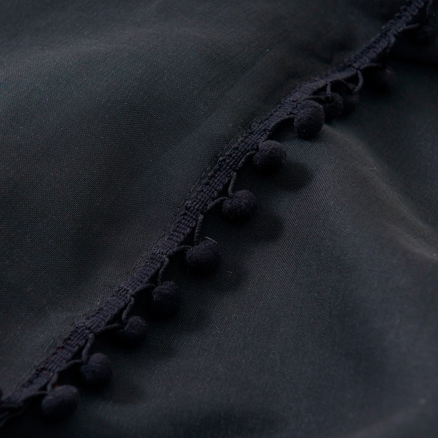 Elegant Comfort Set of 2 Pom Pom Tasseled Sheer Curtain - Rod Pocket