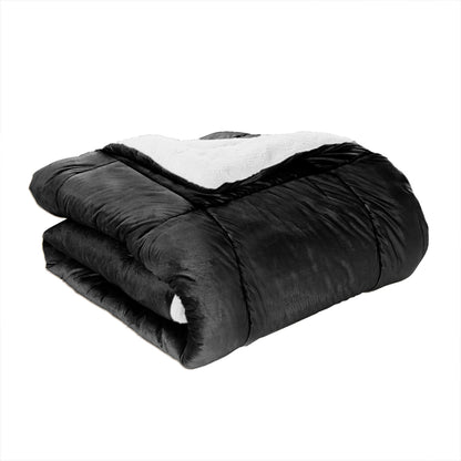 Elegant Comfort 3-Piece Micro-Suede Reversible Sherpa - Solid Color Design Comforter Set
