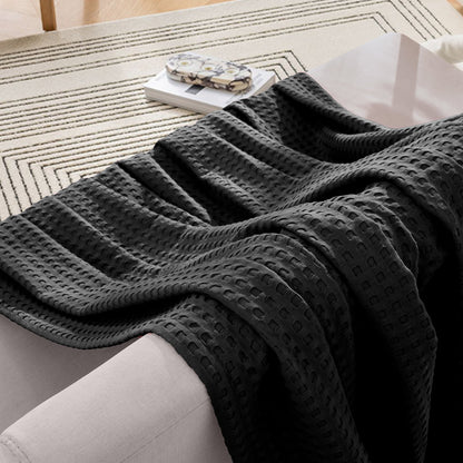 Elegant Comfort Cotton Waffle Blanket