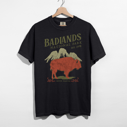 Badlands National Park Graphic Tee – Vintage South Dakota Bison Shirt