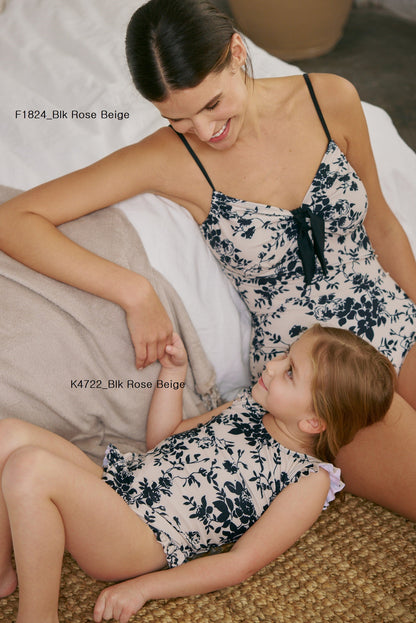 Marina West K4722 Swimsuit (Black Rose Beige)