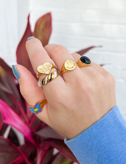 Elevated Faith Blue Enamel Butterfly Ring