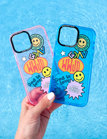 Elevated Faith Blue Sticker Collage Phone Case