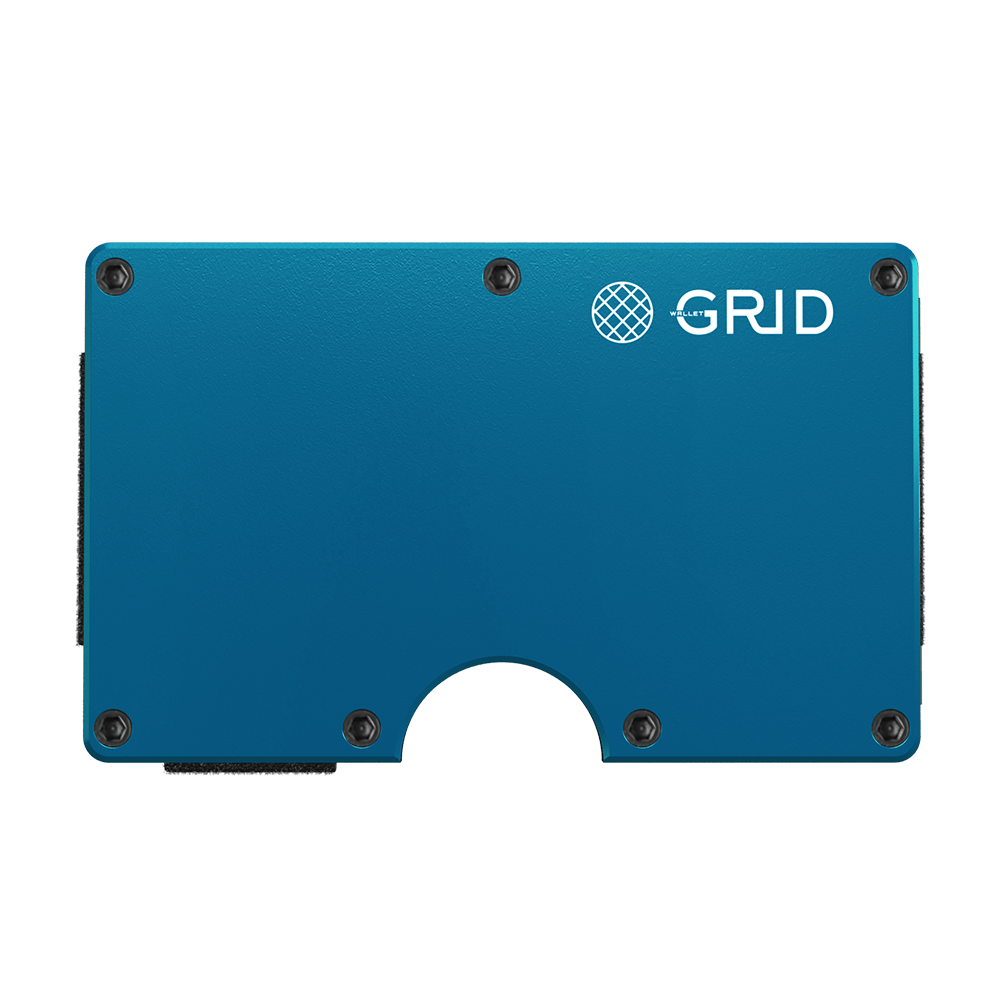 Grid Wallet Blue Aluminum