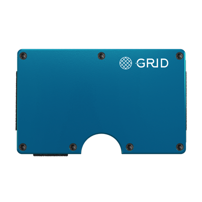 Grid Wallet Blue Aluminum