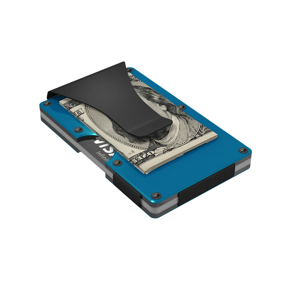 Grid Wallet Blue Aluminum