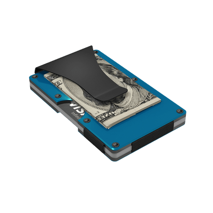 Grid Wallet Blue Aluminum
