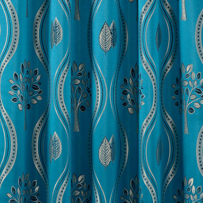 Elegant Comfort Set of 2 Aurora Curtain Panels- Attached Valance - Rod Pocket- 54" W x 84" L