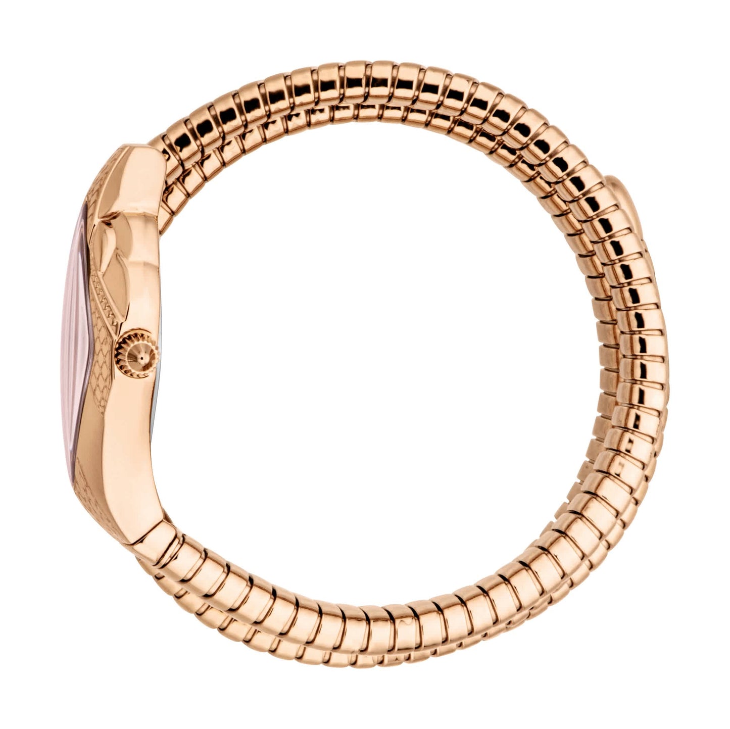 Just CAVALLI Womens's Snake Watch, Rose Gold Color Case, Light Pink Dial, Rose Gold, Stainless Steel Bracelet Jc1l307m0045