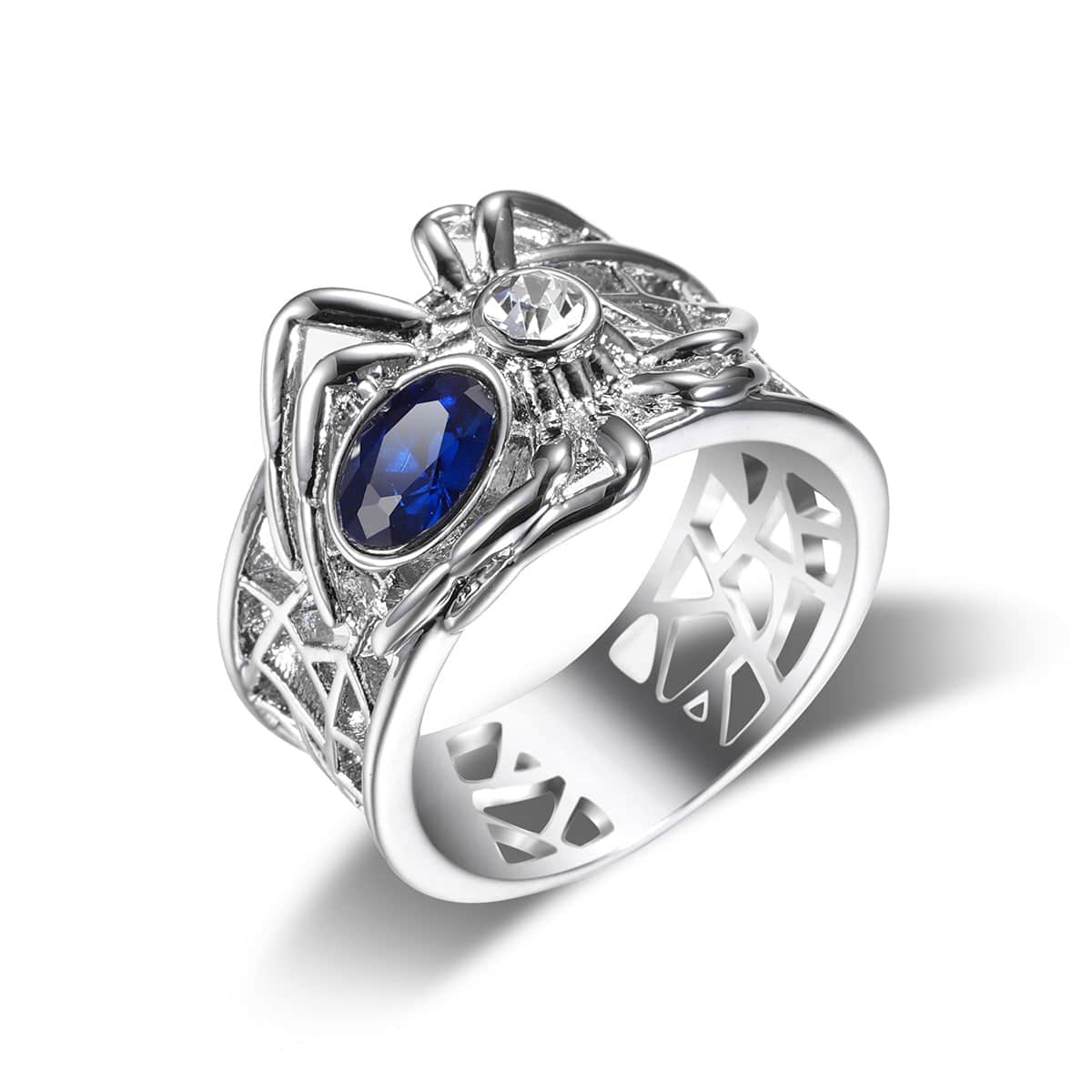 Navy Crystal & Cubic Zirconia Spider Band-2